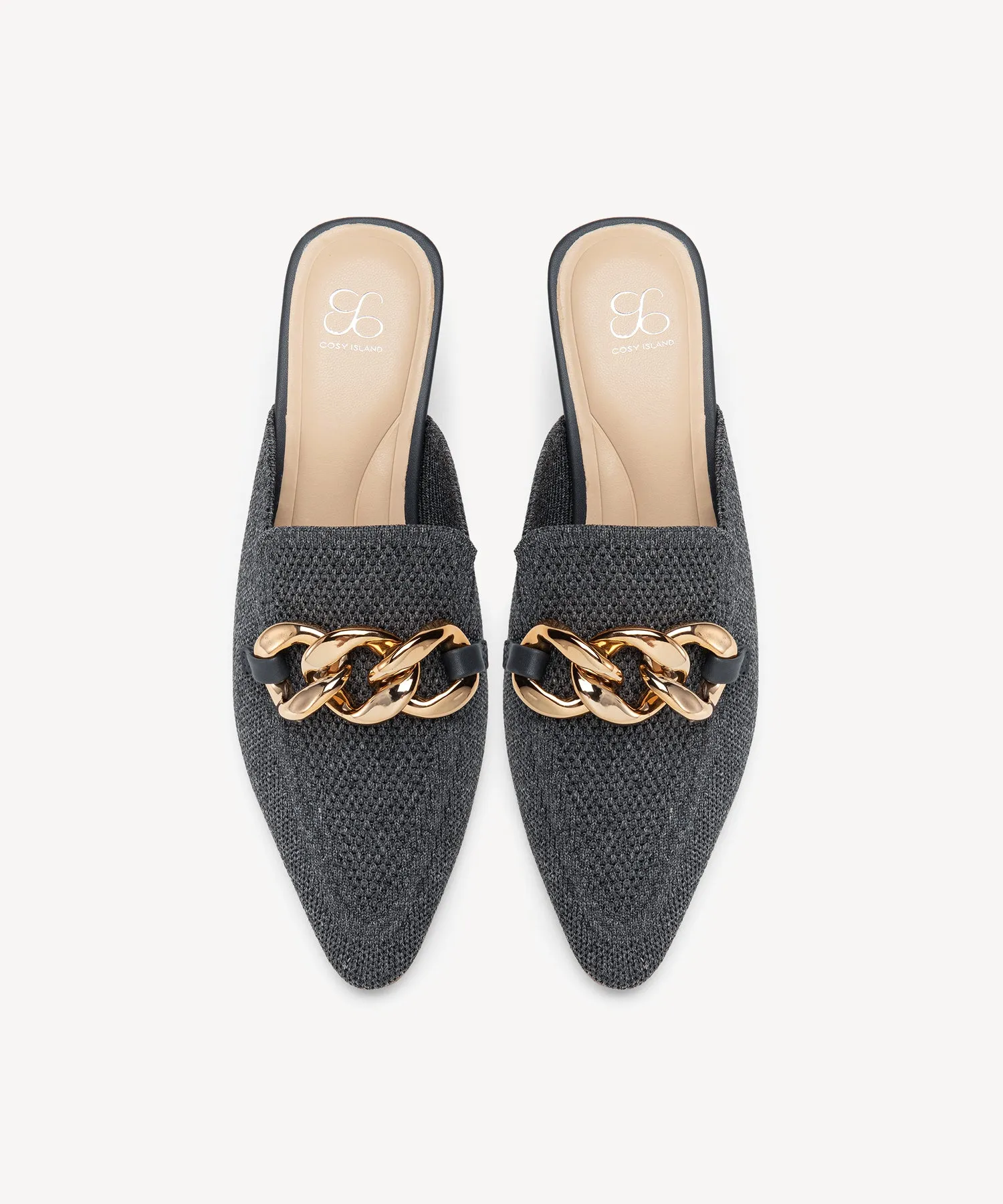 CosyCove Pointed Toe Heeled Mules